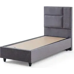Schickes Graues Einzelbett Schlafzimmer Designer Möbel s Bett - Grau