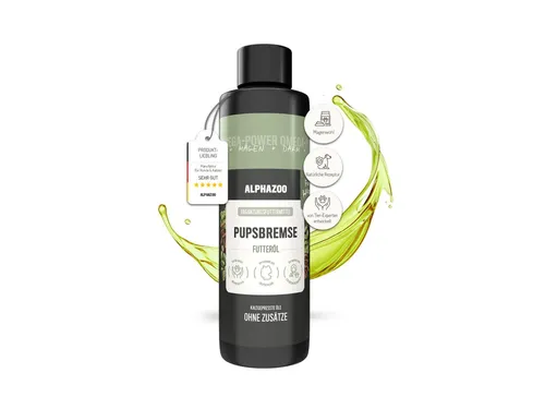 alphazoo Pupsbremse Futteröl für Hunde – 250 ml - Pupsbremse Futteröl für Hunde – Unterstützung für die Verdauung. Hergestellt aus hochwertigen Ölen, sorgt es für eine harmonisierte Fütterung und ist vielseitig einsetzbar.