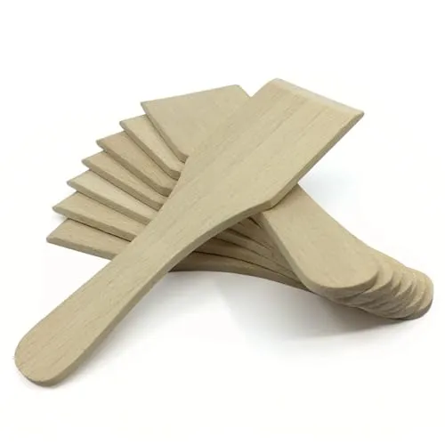 Gravidus Racletteschieber Raclettespachtel Holzschaber Set Buchenholz 13 cm (8 Stück)