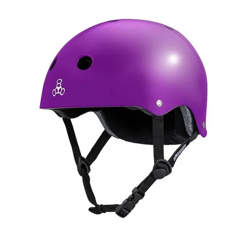 Triple 8 Allroundhelm Deep Cover - glossy Color Edition, lila XS/S (51-54cm) - Hochwertiger Hartschalenhelm für Boardsport und Radsport. Mit 10 Belüftungsöffnungen und individuellem Verstellsystem für optimalen Komfort und Sicherheit.