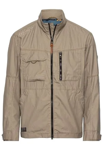 camel active Herren Leichter Blouson mit Stehkragen Beige - Funktionsjacke aus softem Baumwollmix mit 2-Wege-Reißverschluss und praktischen Taschen – ideal für lässige Outfits und vielseitige Tragemöglichkeiten.