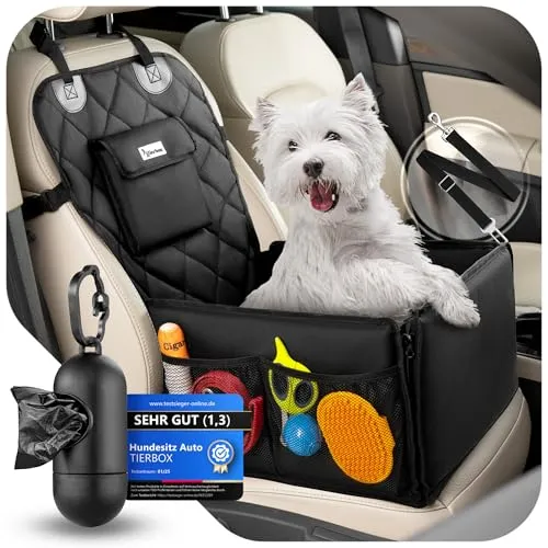 TIERBOX Autositz Hund mit Kotbeutelspender