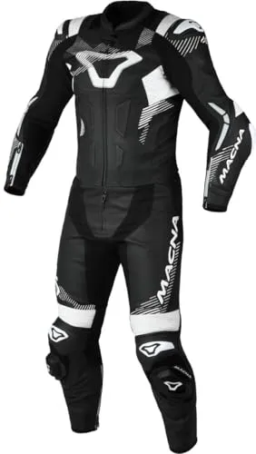 MACNA ARMADYL 2PC BLACK/WHITE 54 - Hochwertige Motorrad-Kombi aus 78% Rindsleder, ideal für den professionellen Einsatz. Bietet optimalen Komfort und Sicherheit auf der Straße.