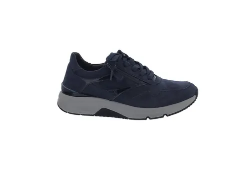 Gabor Rollingsoft Rollingsoft Sneaker, Nubuk / Lack / Foulardcalf, blue, Schnür./Reißver Schnürschuh