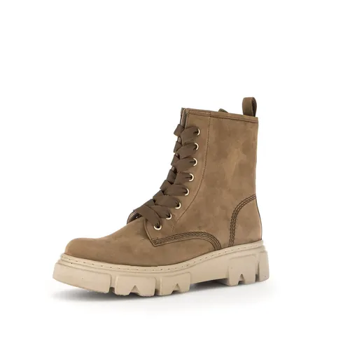 Gabor Leder-Stiefeletten in Hellbraun, Größe 37,5 für Damen - Wanderschuhe mit rutschhemmender Laufsohle und komfortablem Schnürverschluss, ideal für lange Spaziergänge und Outdoor-Aktivitäten.