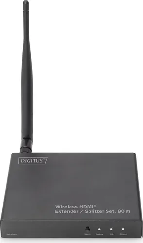 Digitus DS-55315 HDMI-Funkübertragung - Empfänger für kabellose Videoübertragung bis 100 m, Plug & Play mit Infrarotsteuerung für bis zu 4 Geräte