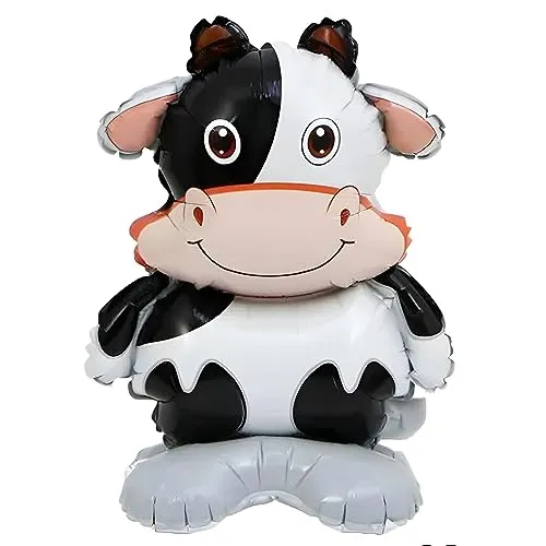 Folienballon Aufsteller 3D in Kuh-Design, gefleckt, ca. 38 * 58 cm - Perfekt für Geburtstagsfeiern, Bauernhof-Themenpartys, Dekorationen, Kinderzimmer, Events und mehr