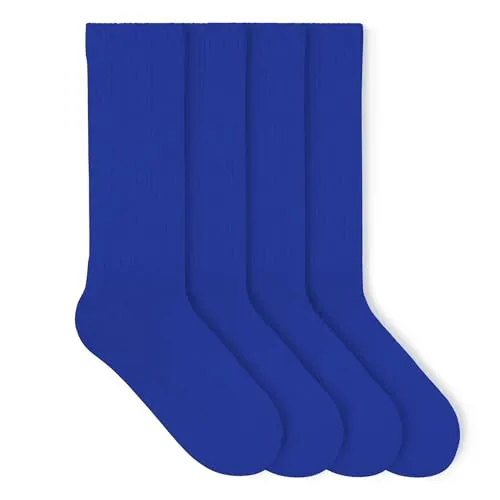 von Jungfeld Tennissocken Herren & Damen im Retro Look - Atmungsaktive Sportsocken aus Bio-Baumwolle, langlebig, rutschfest - Gr. 36-46 (DE/NL/SE/PL, Numerisch, 41, 46, Regular, Regular, Royal Blue)