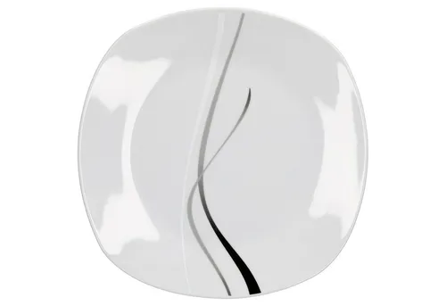 van Well Speiseteller Silver Night 25cm - Eleganter Speiseteller aus Porzellan mit isolierendem Effekt, ideal für Hauptgänge und Buffets. Lebensmittelecht, mikrowellen- und spülmaschinengeeignet – perfekt für besondere Anlässe und den täglichen Gebrauch.