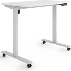ESMART ETX-121GW Ergonomischer Steh-Sitz-Schreibtisch - Eleganter, elektrisch höhenverstellbarer Schreibtisch (78,5 - 128,5 cm) auf Rollen. Ideal für flexibles Arbeiten und fördert eine ergonomische Haltung. Inklusive Aktivitätserinnerung für regelmäßige Positionswechsel.