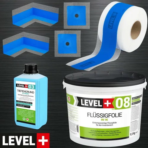 Dicht-Set Badabdichtung Flüssigfolie 9,5kg Dusche Bandset Dichtband TOP SET323