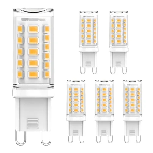 CQTLED G9 LED Lampen Warmweiß 3000K, 3W 520 LM G9 Glühbirne Warmweiss Ersatz Für 50W Halogenlampe, AC230V LED Leuchtmittel, Nicht Dimmbar, Kein Flackern, Energieeffizient, 6 Stück