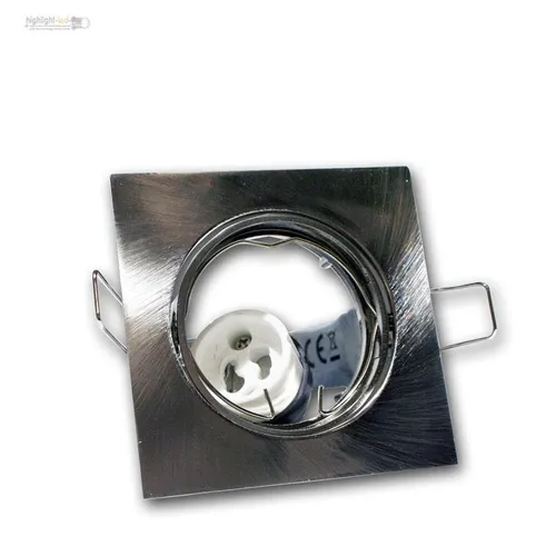 Einbaurahmen satiniert Einbauleuchte GU10 schwenkbar Einbaustrahler eckig GU 10