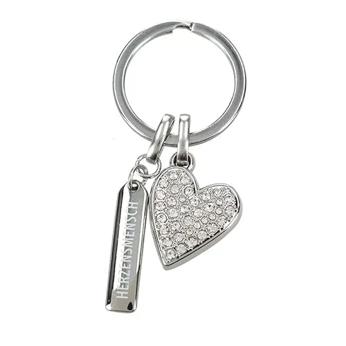 Depesche 0013720.12 Glamour Schlüsselanhänger aus Metall, Glücksbringer mit Herz, Schlüsselring und liebevoller Botschaft, zum Verschenken