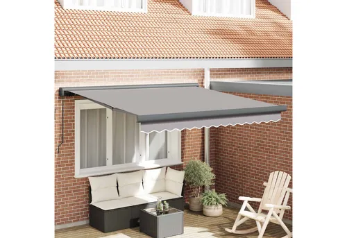 furnicato Einziehbare Markise 300 x 250 cm in Hellgrau
