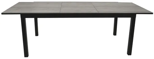 Ausziehtisch 100 x 75 x 180/240 cm Aluminium Glas Keramikoptik Grau