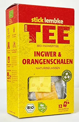 Naturbelassener Bio-Ingwertee mit Orangenschalen - 12 x 2,25 g - Bio