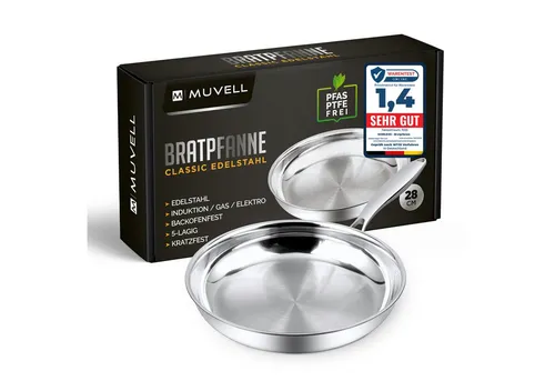 Morleos Bratpfanne Edelstahl 32cm von Morleos