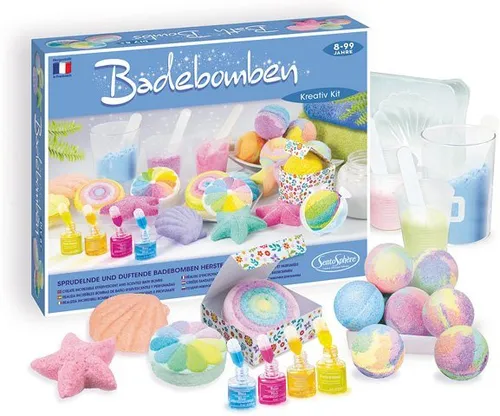 Sentosphere 3902250 Kreativ-Kit Badebomben - Badebomben Bastelset für Kinder ab 8 Jahren – entdecke kreative DIY-Möglichkeiten mit tollen Düften, bunten Farben und spannenden Formen!