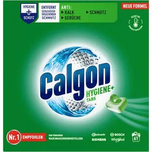 Calgon Wasserenthärter Hygiene+ Tabs, antibakteriell, für die Waschmaschine, 61 Tabs