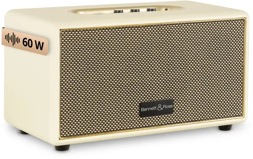 Bennett Ross BB-860CW Blackmore - Premium Bluetooth Lautsprecher in Creme-Weiß, 60W kraftvolle Musikleistung für satten Sound und drahtlosen Musikgenuss
