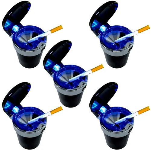 5x LED Sturmaschenbecher Auto | Aschenbecher | Windascher | Windaschenbecher