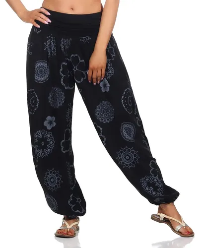 Haremshose Damen Sommerhose luftig weites Bein BOHO Hose Gr. 36-48 Yoga