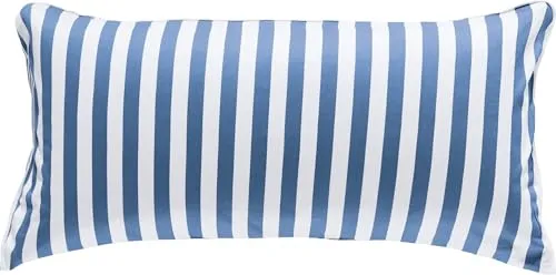 Erwin Müller Kissenbezug Mako-Satin blau-weiß Größe 40x80 cm