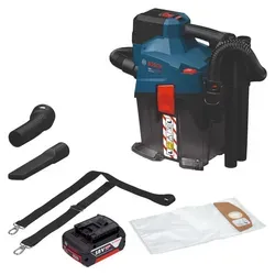 Bosch GAS 18V-6L S Staubsauger mit Akku 5,0 Ah - Kabelloser, tragbarer Staubsauger der Staubklasse L. Ideal für den flexiblen Einsatz in Werkstätten und auf Baustellen – ohne Beutel und mit 6 L Volumen für eine effiziente Reinigung.