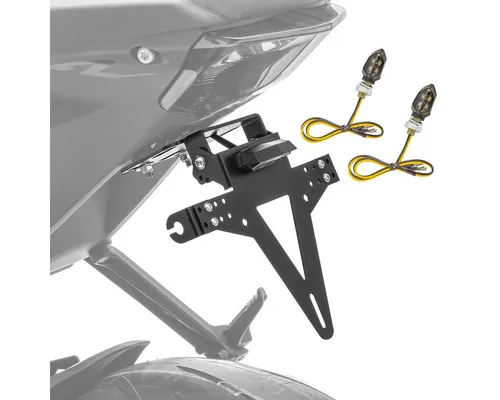 Zaddox KH2 Set: Kennzeichenhalter mit 2x LED Blinkern - Praktisches Set für Motorradfahrer: Hochwertiger Kennzeichenhalter mit zwei kompakten LED Blinkern. Ideal für sicheren und stilvollen Einsatz auf der Straße.