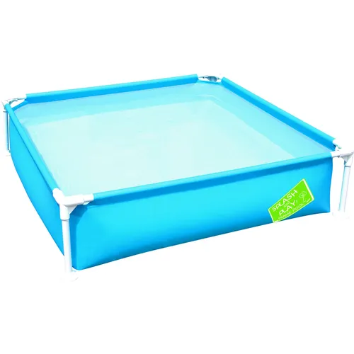 Bestway My First Frame Pool 122 x 122 x 30,5 cm - Planschbecken für Kinder, einfach zu entleeren und ideal für heiße Sommertage. Mit robustem Vinyl-Material für langlebigen Spaß im Wasser.
