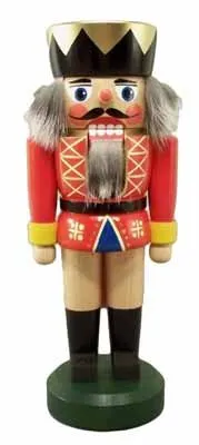 Rudolphs Schatzkiste Nussknacker König rot Höhe 20cm NEU Weihnachten Seiffen Nutcracker Nüsse Erzgebirge Winter Dekoration Holzkunst Holz Weihnachtsmann Christmas Walnuss