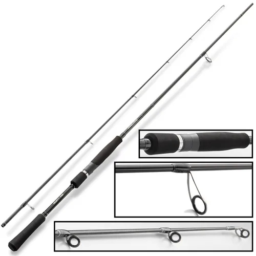 Hearty Rise 2,56m 14-56g Black Force 842 MH - Spinnrute - Angelrute für Zander & Hechte, 2-teilig und leicht mit nur 153g, ideal zum Kunstköderangeln im Süß- und Salzwasser.