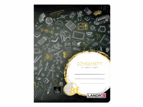 Schulheft Heft DIN A5 Lineatur 8 F kariert 5x7 mm mit Rand 16 Blatt 1