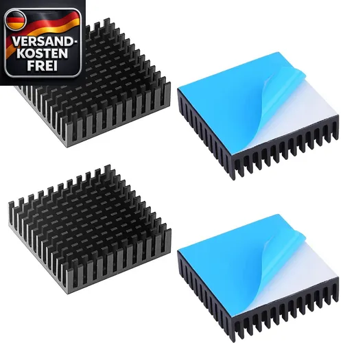 Kühlkörper Aluminium 40x40x11mm für Computer 3D-Drucker Router Server schwarz
