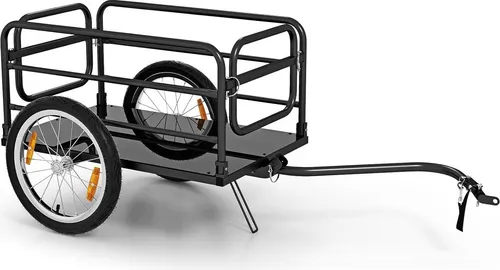 GOPLUS Fahrradanhänger mit klappbarem Metallrahmen und Schutzhülle
