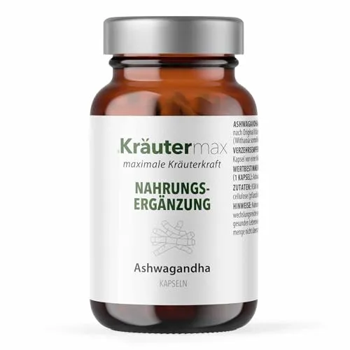 Ashwagandha Kapseln | Ashwagandha Extrakt Kapseln Hochdosiert | Kapseln mit Schlafbeere Extrakt | Vegan und Rein | 1 x 60 Stück