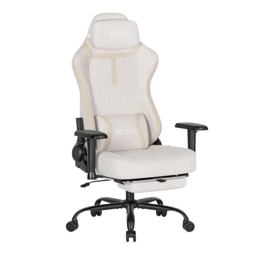 WOLTU Gaming Stuhl – Ergonomischer Gamer Stuhl mit 2D verstellbaren Armlehnen in Cremweiß
