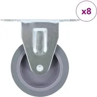 vidaXL 8 Stk. Bockrollen 75 mm - Handgartengeräte-Zubehör, langlebige und geräuschlose Rollen aus TPR mit 45 kg Tragkraft, ideal für Möbel und Ausstattungen.