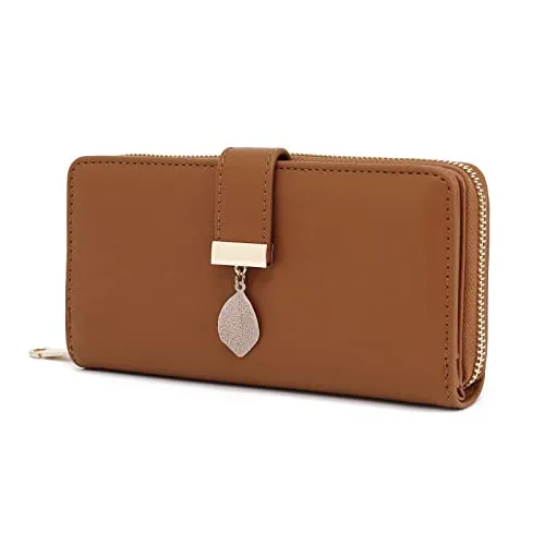 TANTOMI Geldbörse Damen, Geldbeutel Damen aus glattem und weichem Synthetikleder, Portmonee mit Kapazität und viele Fächer, Portemonnaie.