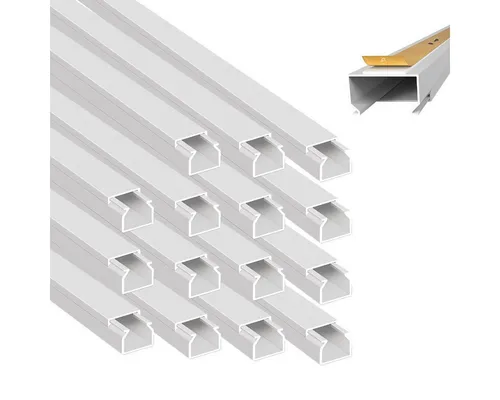 ARLI Kabelkanal Schraubbar mit Bodenlochung (16m, 16-St., Set), PVC, schwer entflammbar, IP-Bewertung: IP40