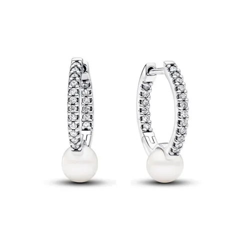 PANDORA Timeless Creolen mit Süßwasserzuchtperle & Zirkonia von Pandora