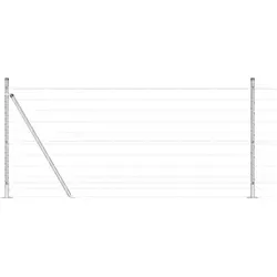 vidaXL Zaun mit Pfosten Silber 0.8 x 25 m aus Stahl - Gartenzaun aus robustem, wetterbeständigem Stahl, pulverbeschichtet für langanhaltenden Schutz und einfache Montage – ideal zur sicheren Abgrenzung von Garten und Terrasse.