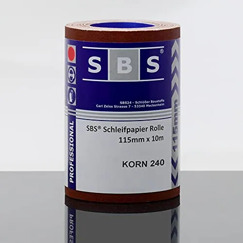 SBS® Schleifpapier Rolle | 115 mm x 10 m | Professional (Korn 240)