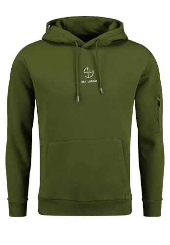 KEY LARGO Herren Klmembership Hoody Kapuzenpullover, Pesto Green (1551), XL EU - Bequemer Kapuzenpullover aus strapazierfähigem Material. Mit Kängurutasche und zusätzlicher Reißverschlusstasche am Ärmel bietet er praktischen Stauraum. Vielseitig kombinierbar für Freizeit und Sport, perfekt für jeden Anlass.