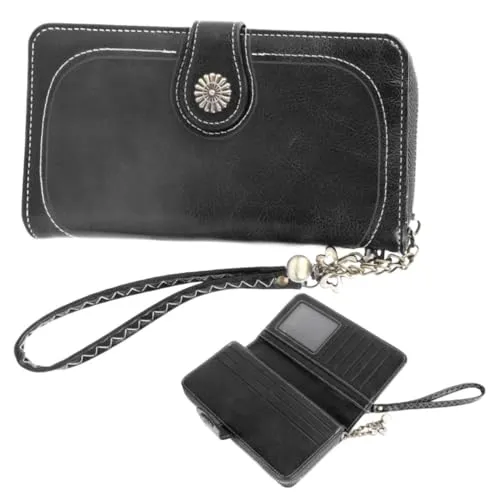 EDIBAZZAR Geldbörse - Damen - Kunstleder - Eleganz - Vielseitigkeit - Organisiert - Modern - Inklusive Schlüsselanhänger