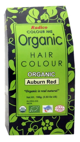 Radico Colour Me Organic Pflanzenhaarfarbe Kastanienrot - Bio-Haarfarbe für strahlendes Kastanienrot, enthält 100g Pulver, Handschuhe und Pinsel für eine einfache Anwendung. Ideal für gesundes und glänzendes Haar ohne chemische Zusätze.