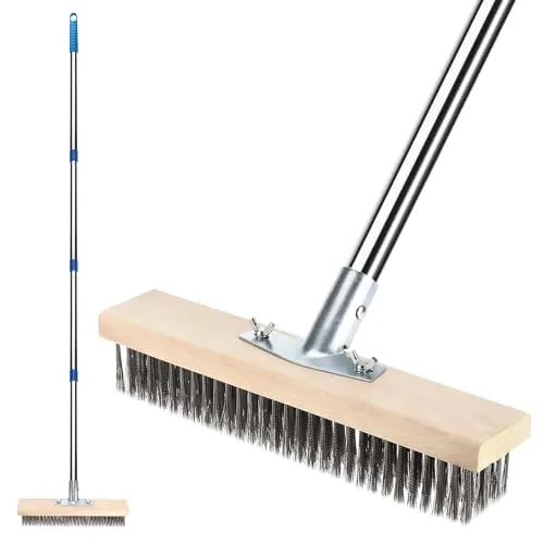 Stahldrahtbesen mit Teleskopstiel 160 cm – Effektive Moosentfernung für Garten und Terrasse