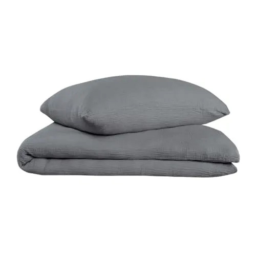 Produktbild Oh Cosy Bettwäscheset Sally | 2-teilig | Uni Dunkelgrau