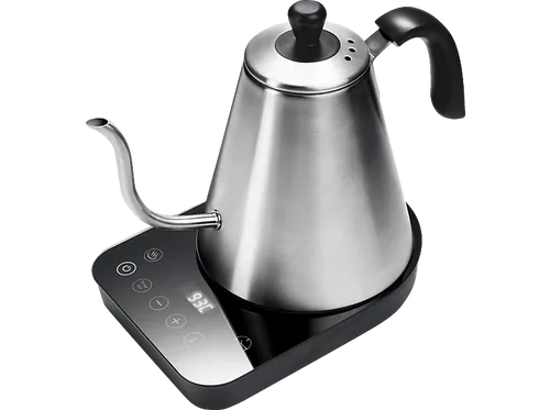TCHIBO elektrischer Schwanenhalskessel Wasserkocher Silber/Schwarz